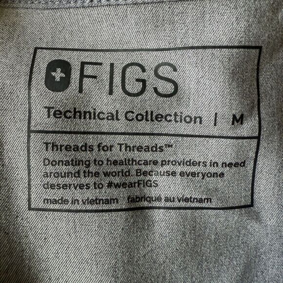 FIGS Technical Collection Rafaela Oversized Grey Scrub Set Nurse Doctor M/XL - Picture 5 of 10